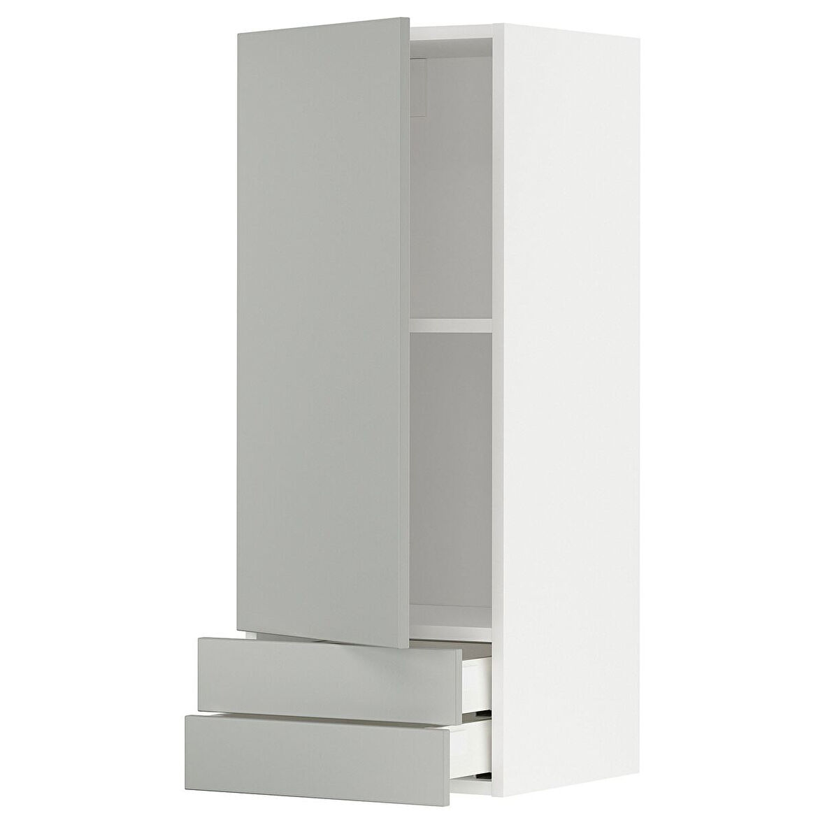 Mutfak duvar dolabı, HAVSTORP açık gri, 40x100 cm, 1 kapaklı, 2 çekmeceli