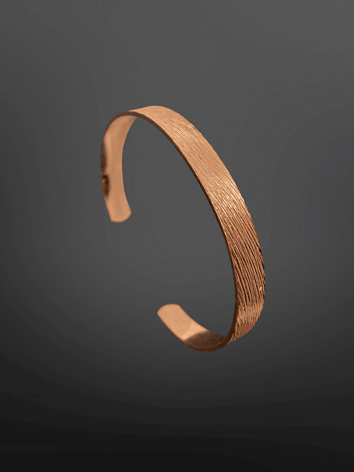 Yalın Çizgili Model Parlak ve Şık Trend Bakır Bileklik | Çizgili Sade Tasarım