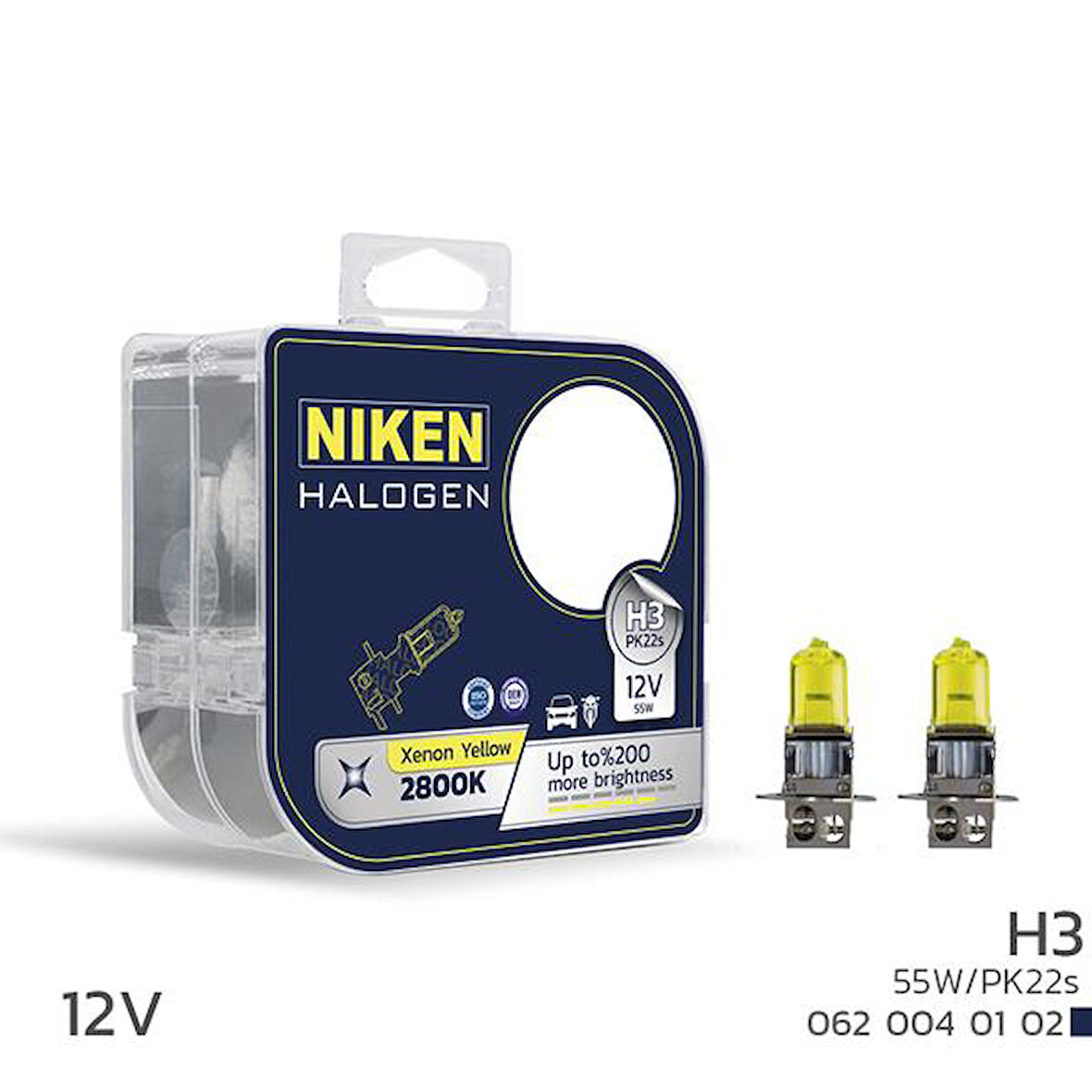 NIKEN 125 H3 55W SARI IŞIK AMPUL PK22S 2800K UNIVERSAL