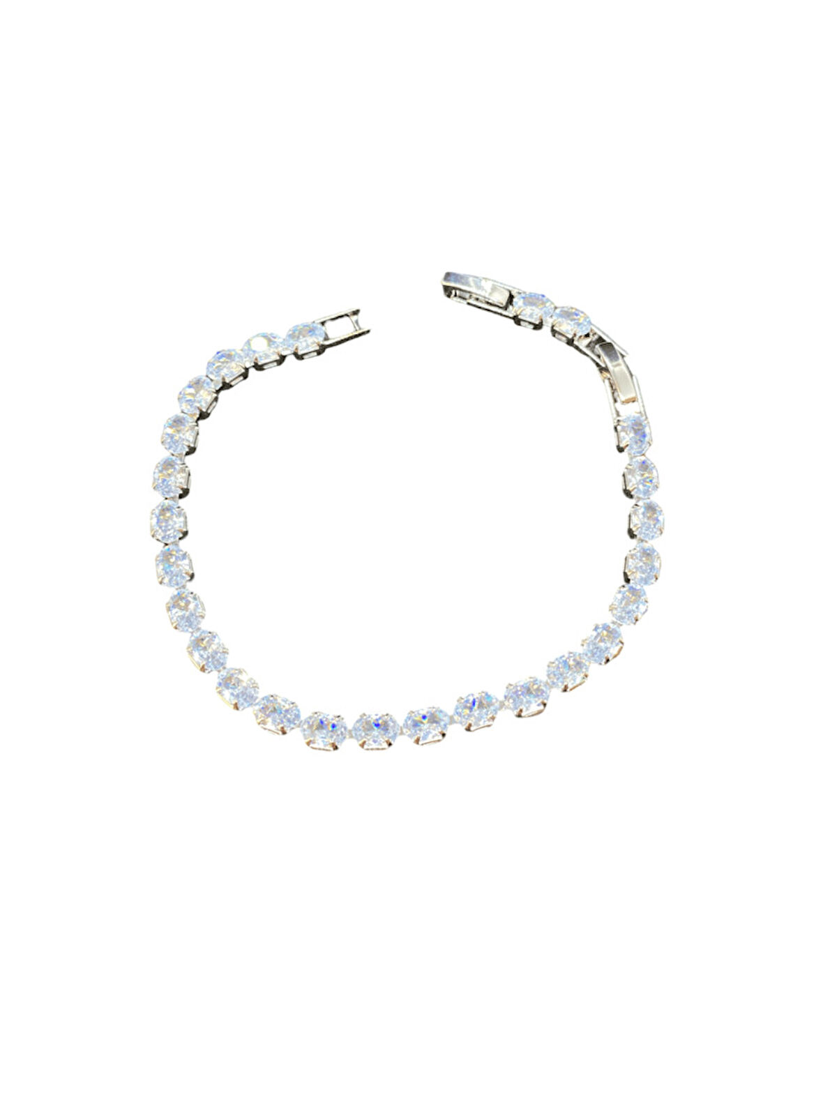 Gümüş Renk VIP Tennis Model Parlak Taşlar 316L Çelik Kadın Bileklik | Parlak ve Şık Hediye