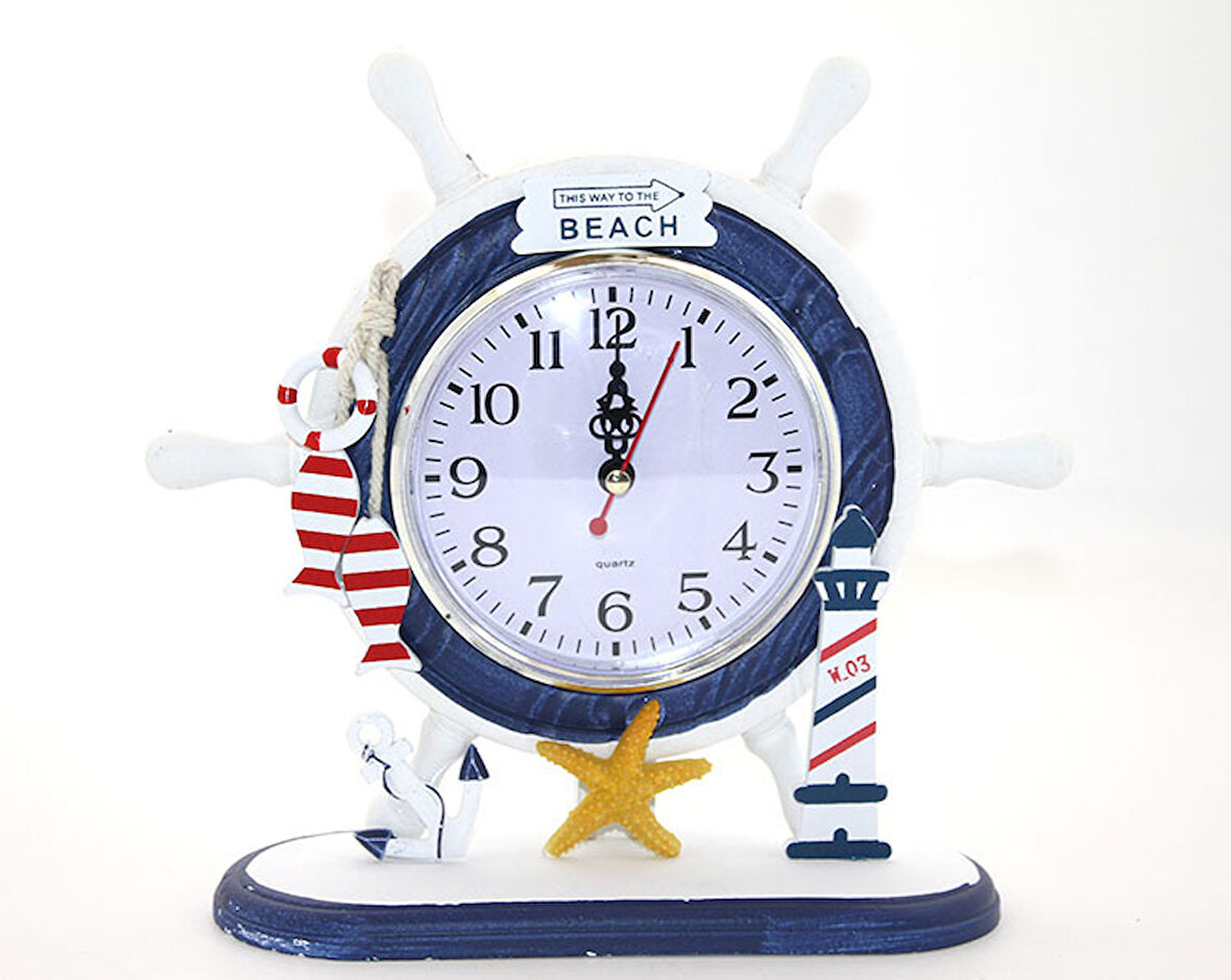 Ahşap Marin Dümenli Saat Model 3