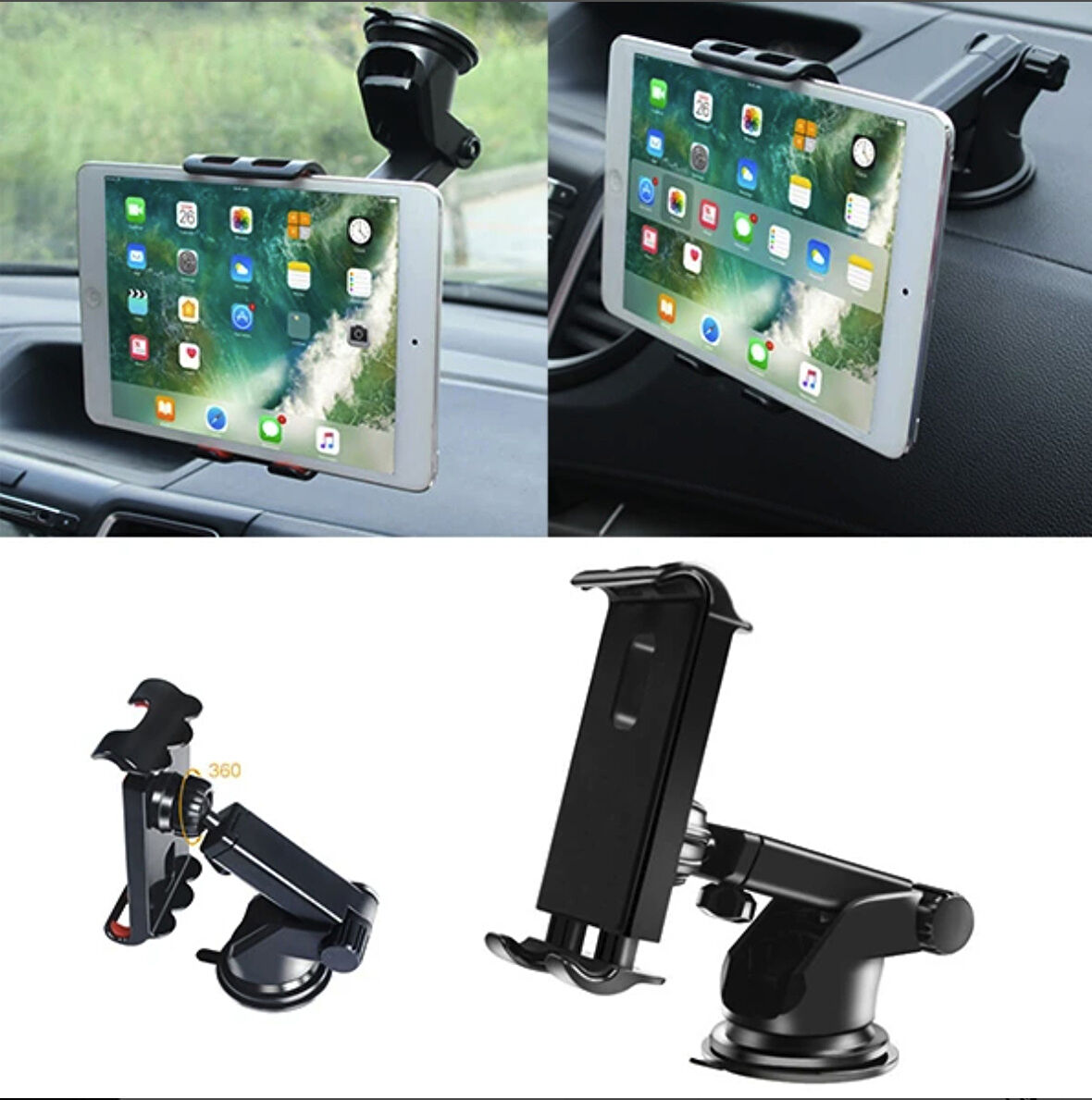 Araç içi vantuzlu tablet telefon tutucu ergonomik 360 derece Tesla Model Y uyumlu