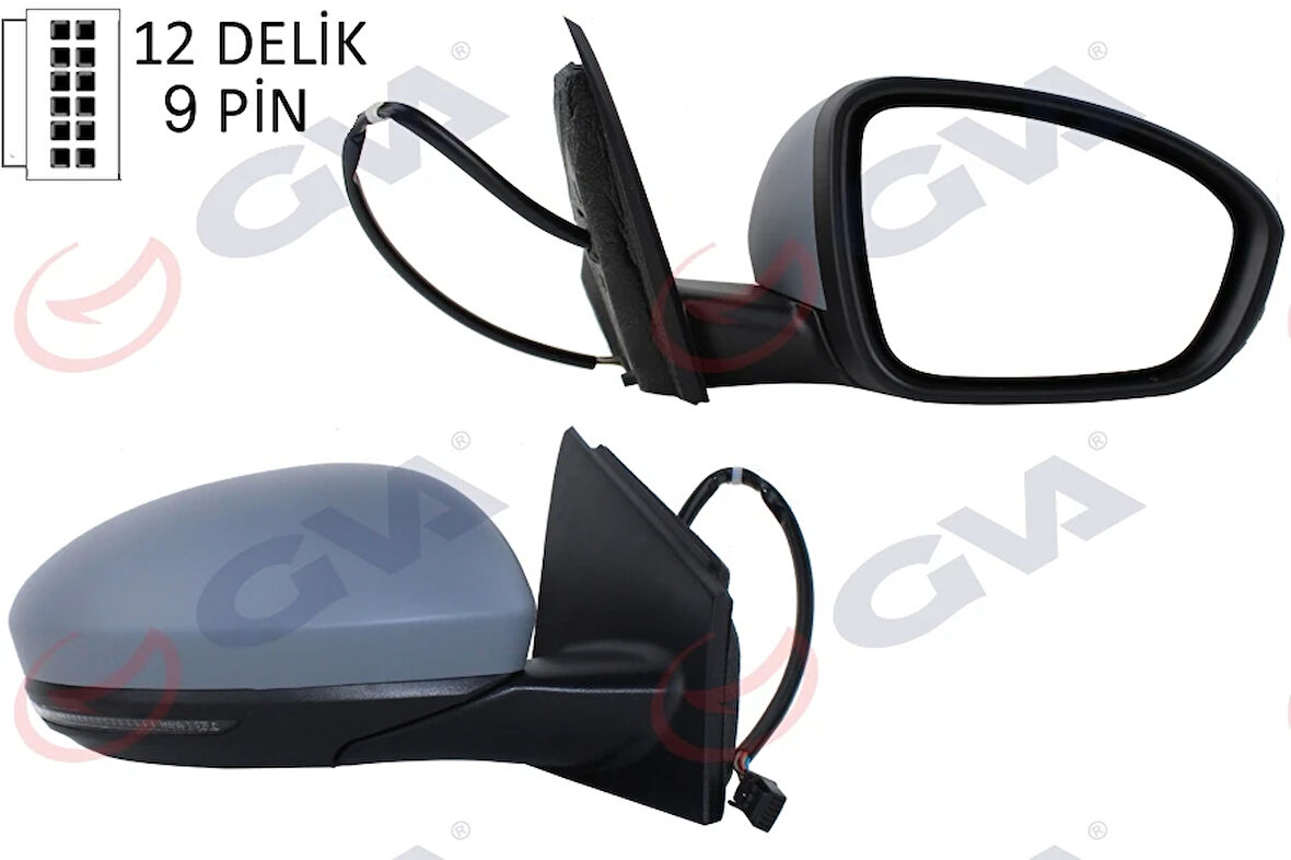 DIŞ DİKİZ AYNASI SAĞ MEGANE 2015 ELEKTRİKLİ ISITMALI SİNYALLİ SENSÖRLÜ ASTARLI KONVEKS VM-6142EHPSR 963019417R 963010974R