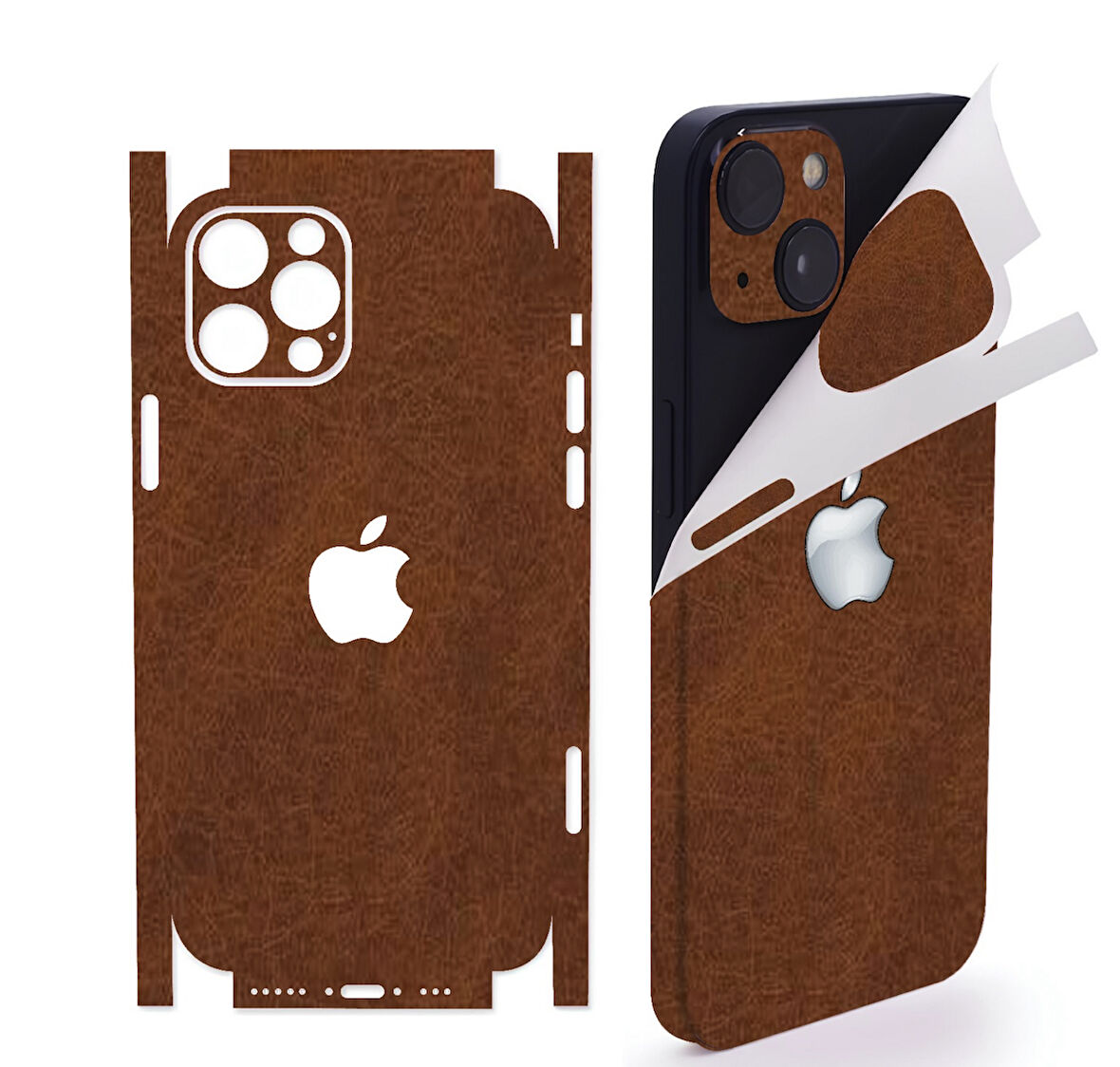 Xiaomi Mi 14T Pro için uyumlu 360 full arka kaplama koruma sticker kılıfsız kullanım- TABA DERİ