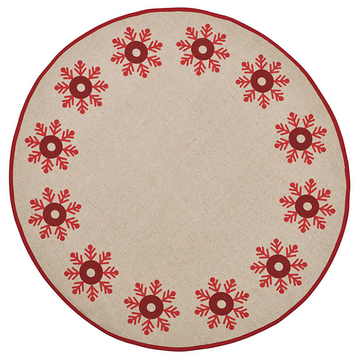 Ağaç halısı, natürel-kırmızı, 100 cm