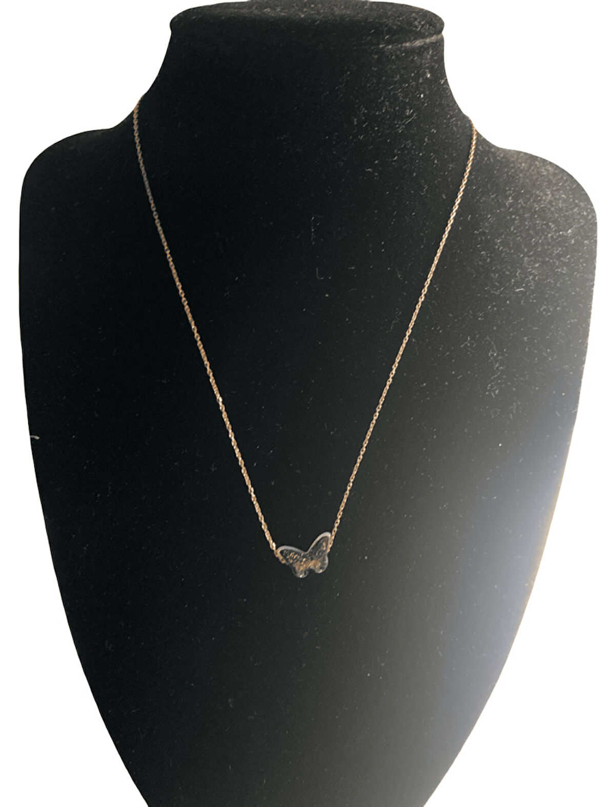 925 Ayar İthal Gümüş Zirkon Taşlı Rose - Gold Renk Kelebek Model Kolye Anlamlı ve Şık Tasarım