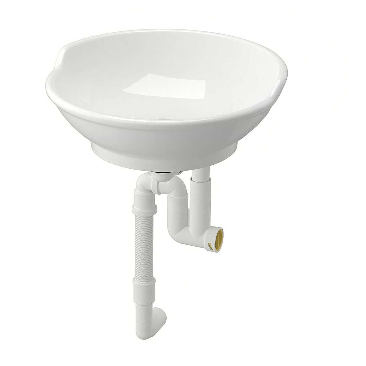 Sifonlu lavabo, beyaz, 40x14x9 cm