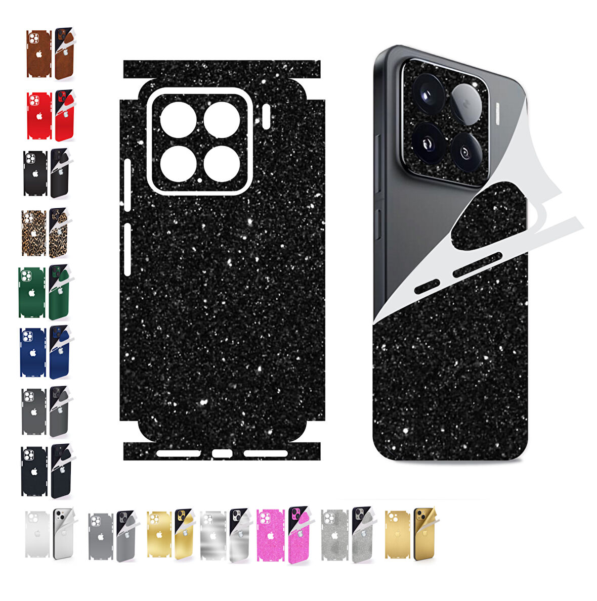 Xiaomi 15 pro Mi 15 pro için 360 full arka kaplama koruma sticker kılıfsız kullanım için - SİMLİ SİYAH