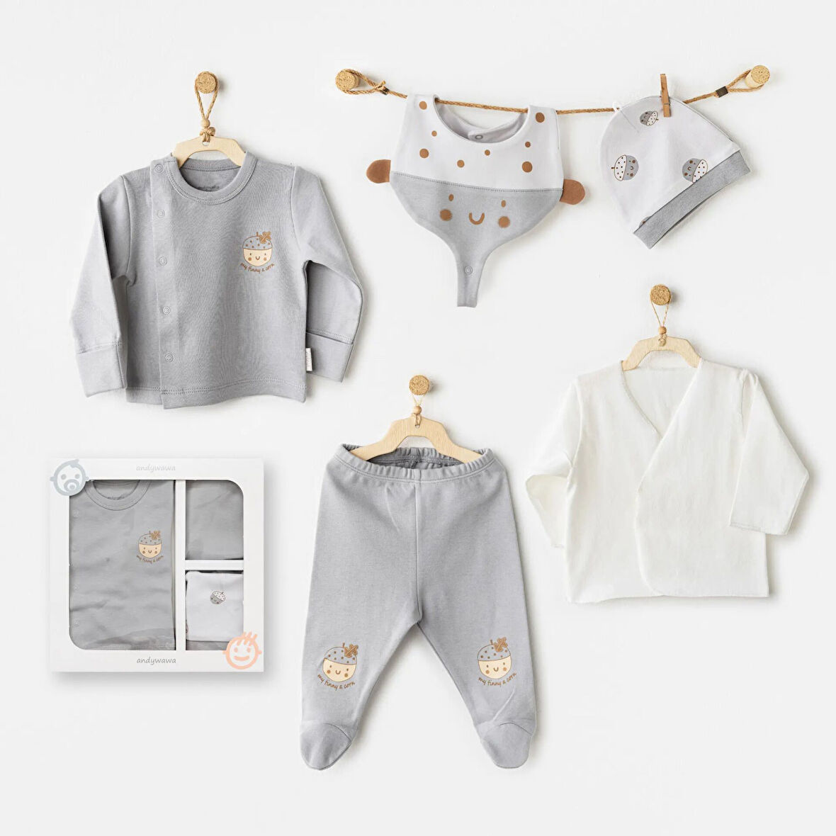 Andywawa AC26100 Hello Autumn 5'li Hastane Çıkışı Grey