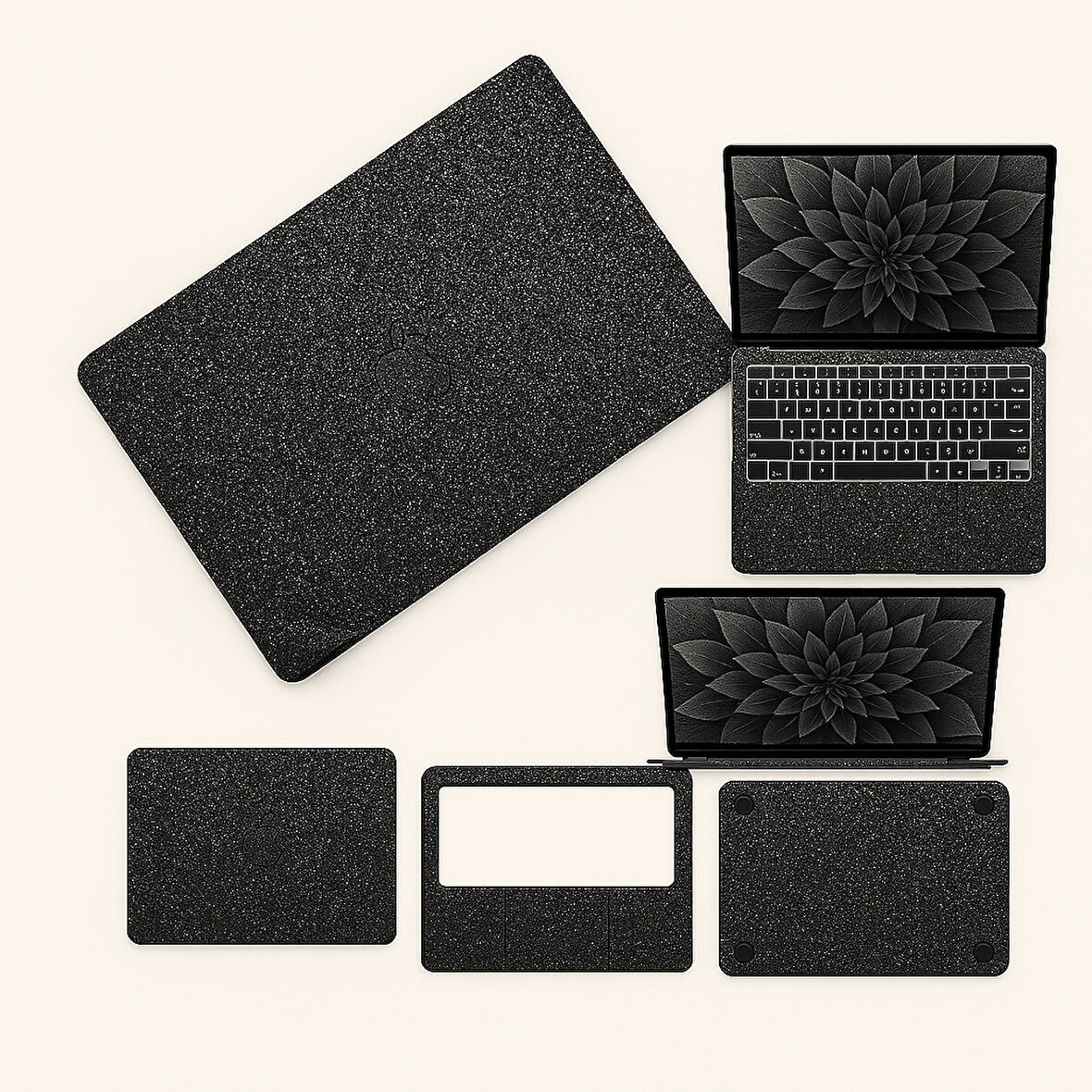 Macbook pro 16 inç 360 kaplama koruma sticker çizilmez film kaplama m1 m2 m3 m4 İşlemciler SİYAH SİMLİ