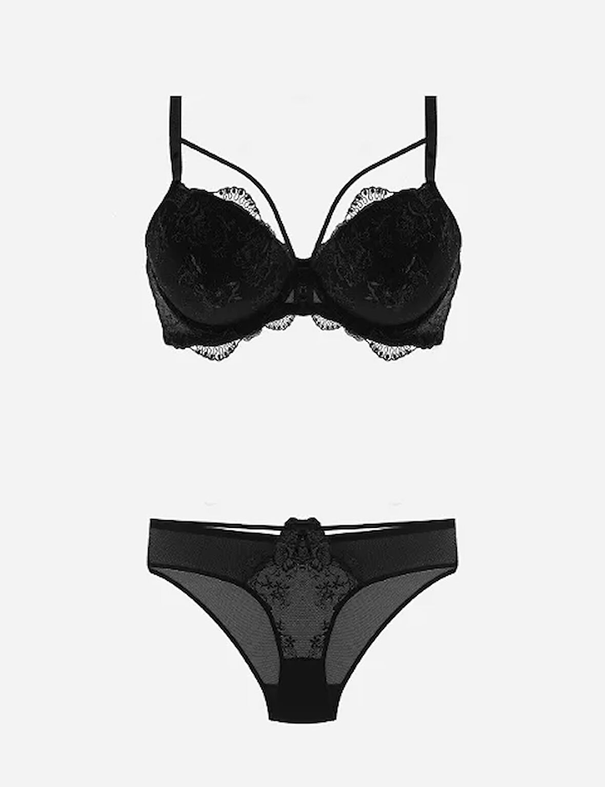 Nurteks 4485 Destekli Sütyen Takım - Siyah - 90