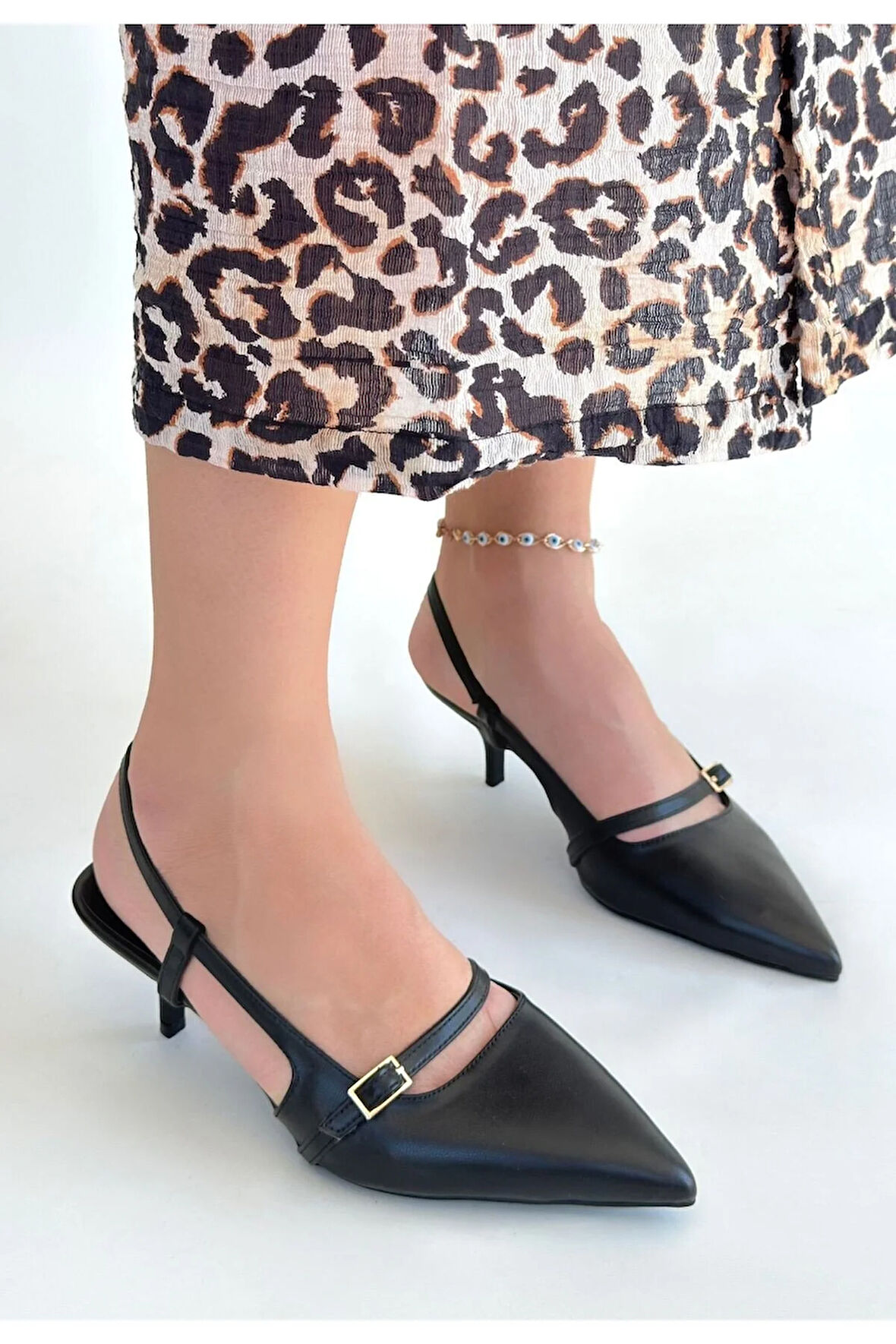 Darina Siyah Cilt Topuklu Ayakkabı