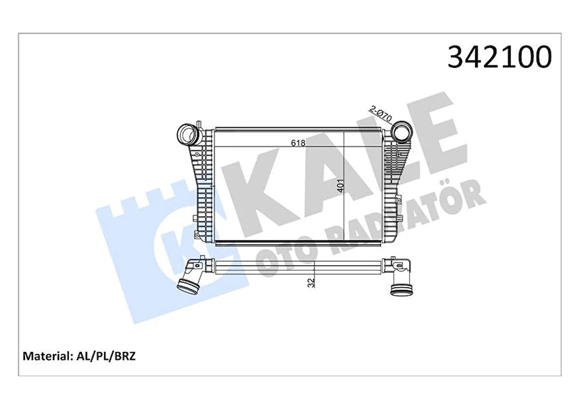 TURBO RADYATÖRÜ INTERCOOLER CADDY-GOLF 5-JETTA-A3-LEON-OCTAVIA 1.8-1.9-2.0TDI-TFSI 61510406.61032 1K0145803 1K0145803A 1K0145803B