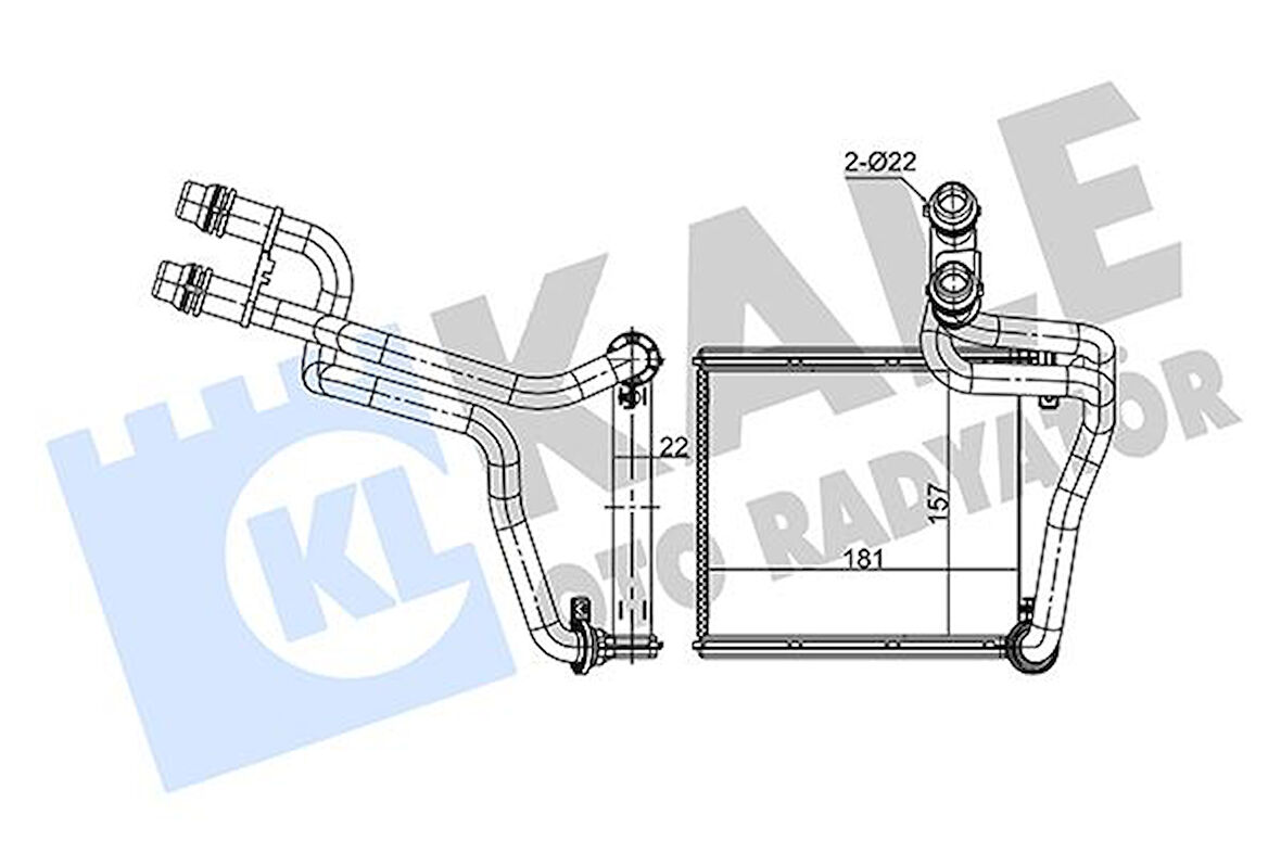 KALORİFER RADYATÖRÜ BORULU GOLF 6 -JETTA 4-1.2TSI-1.4TSI-1.6-2.0TDI 181X157X22 5C0819031