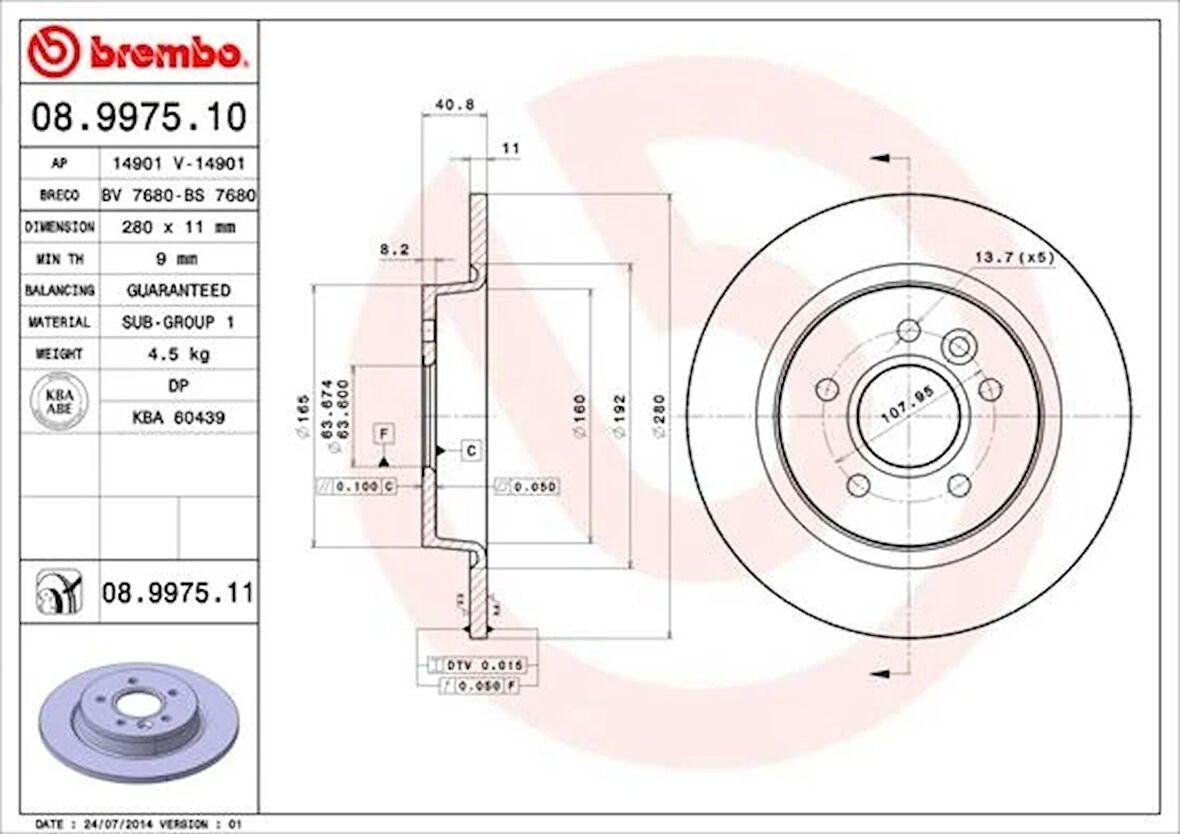 ARKA FREN DISKI AYNA FOCUS 20411 C-MAX 2007-2009 VOLVO 550 2004-2012 C30 2006-2012 C70 2 2005-2013 S40 2 2004-200412 17 JANT - 16 JANT DÜZ 280MM 5 BİJON ME7M5J2A315BA 7M512A315BB 30769113 (2 ADET)