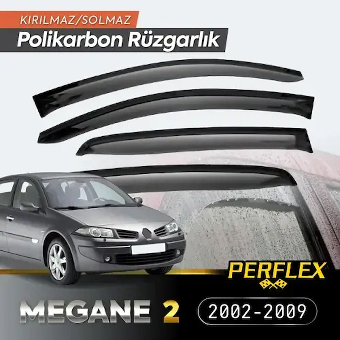 Perflex Polikarbon Kırılmaz Rüzgarlık V2 Mugen Renault Megane 2 2002-2009