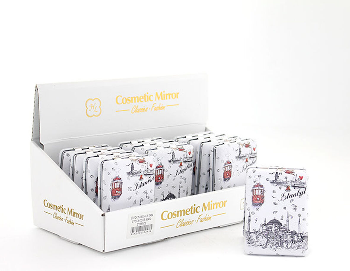 Taşlı İstanbul Tasarımı El Aynası Kalın Model 10 