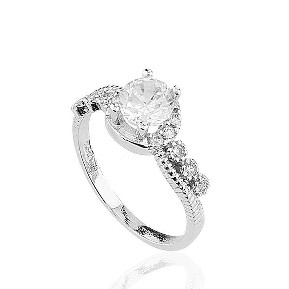 Gümüş Tek Taş kadin Yüzük - 16