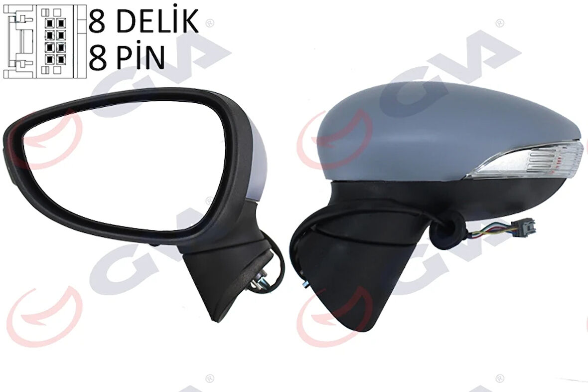 DIŞ DİKİZ AYNASI SOL FIESTA 2008-2014 ELEKTRİKLİ ISITMALI SİNYALLİ KONVEKS 8 FİŞ VM-6313EBL C1BB17683DB 1542172 1594585