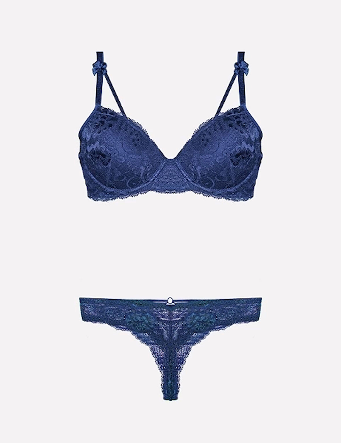 Nurteks 4430 Destekli Sütyen Takım - Lacivert - 90B