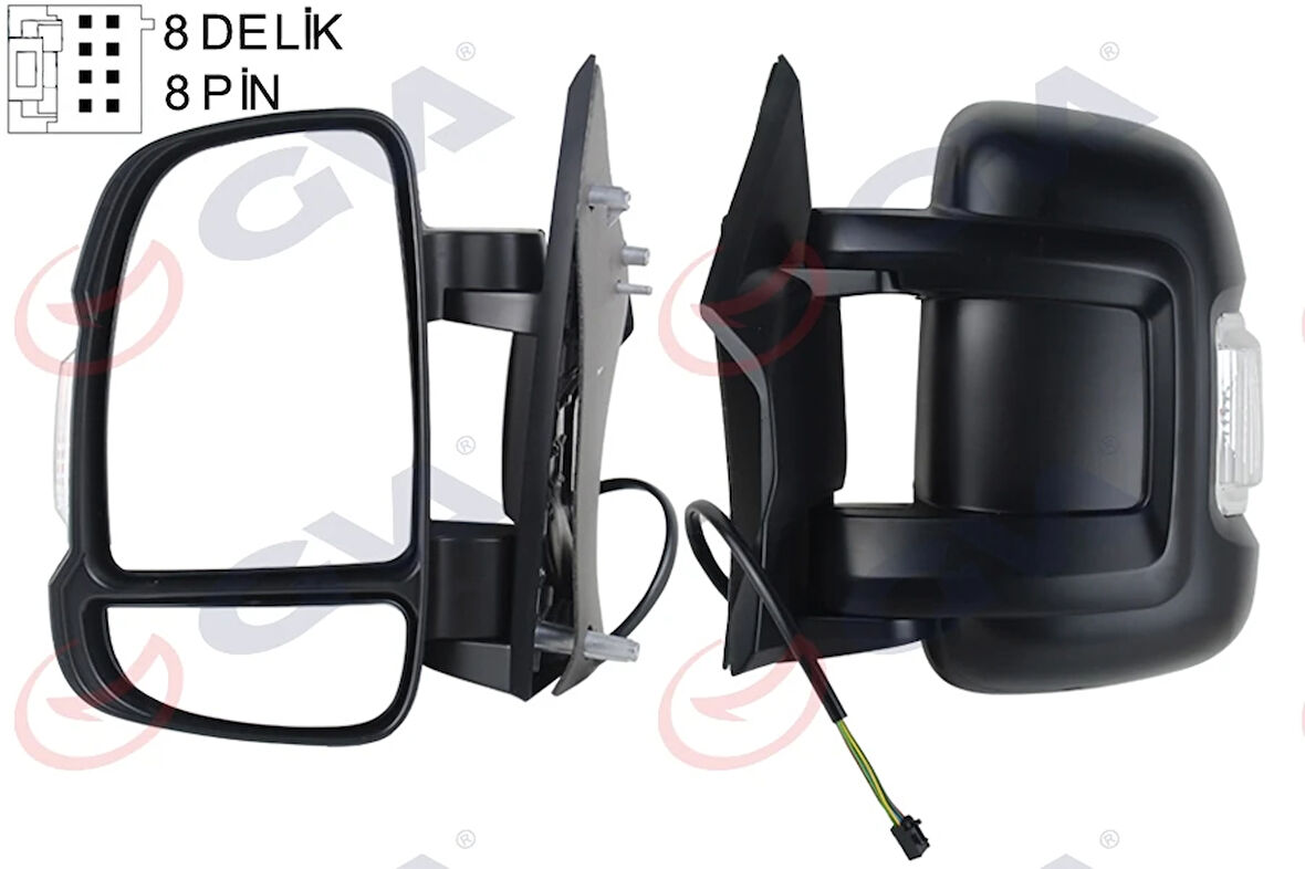 DIŞ DİKİZ AYNASI SOL DUCATO-BOXER-JUMPER 2006 ELEKTRİKLİ ISITMALI SİNYALLİ KISA KOL KONVEKS 8 FİŞ VM-6201EHL 735424423 735480934 8153 Y8