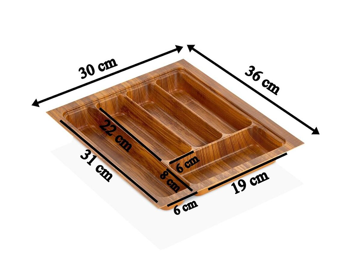 30x36 5 gözlü Çekmece Içi Ahşap Renk Kaşıklık Ücretsiz Kesim (Max 26,5x32,5 Cm'e Kesilir)