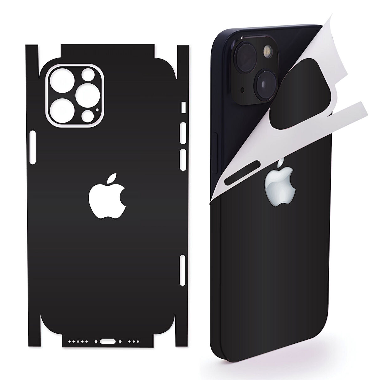 İphone 16 Plus 360 full arka kaplama koruma sticker kılıfsız kullanım için MAT SİYAH