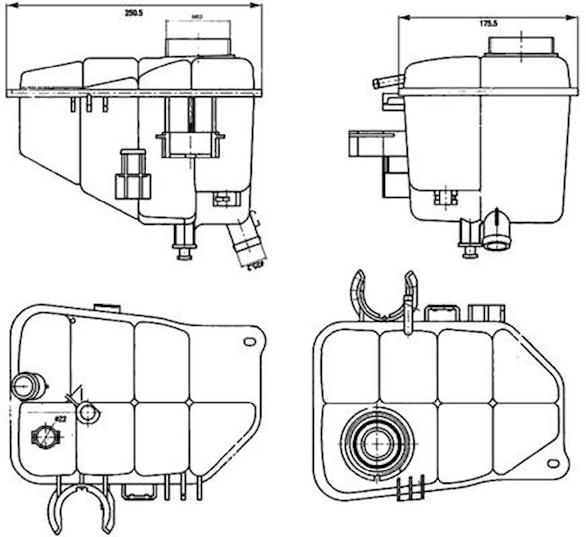 RADYATOR YEDEK SU DEPOSU MERCEDES W203 CL203 S203 C209 A209 A2035000049