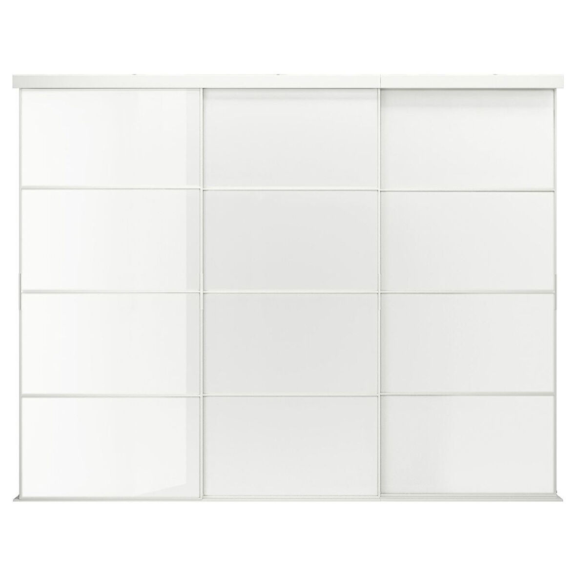 Gömme dolap için sürgü kapak, beyaz-cam, 301x240 cm