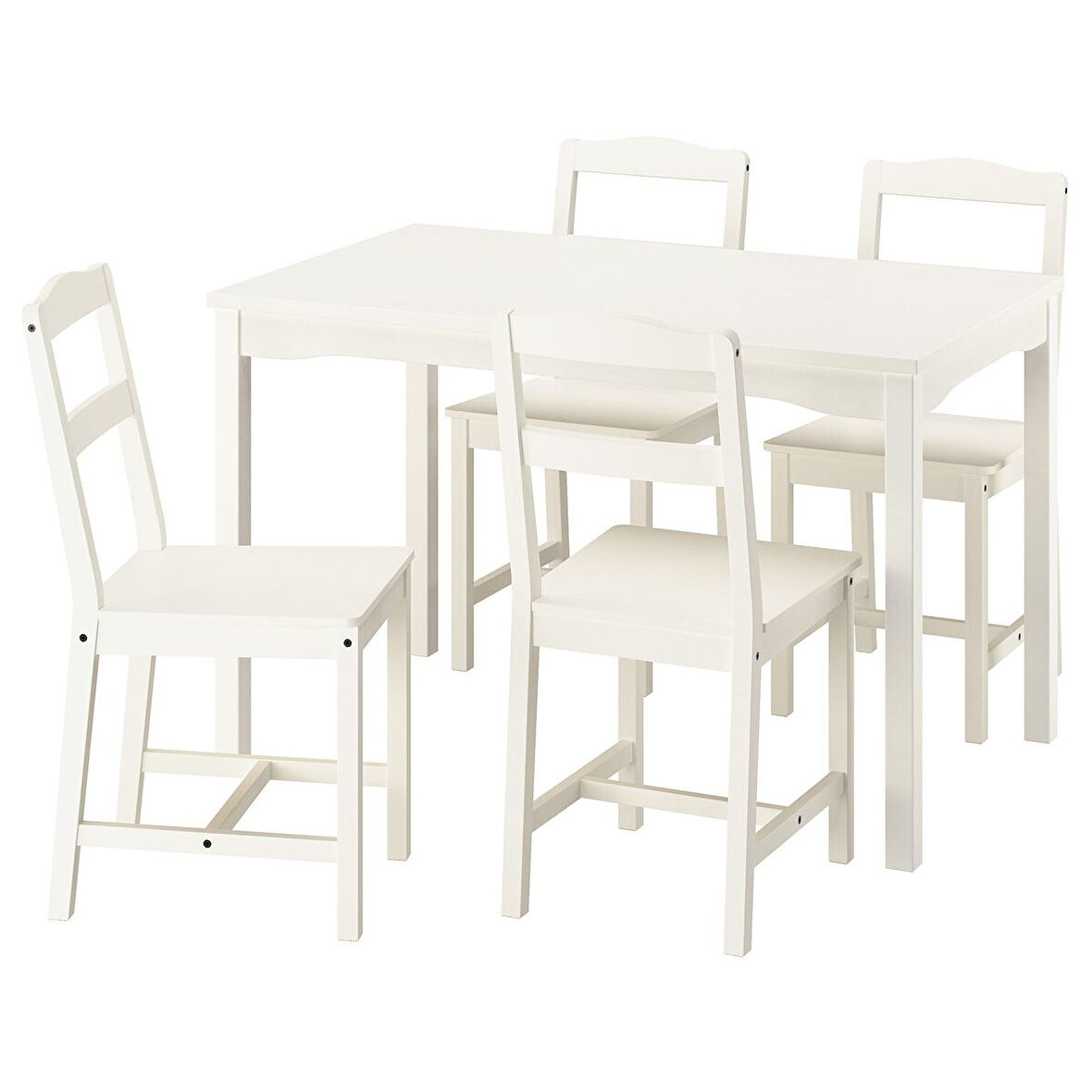Mutfak masası takımı, beyaz, 4 sandalyeli
