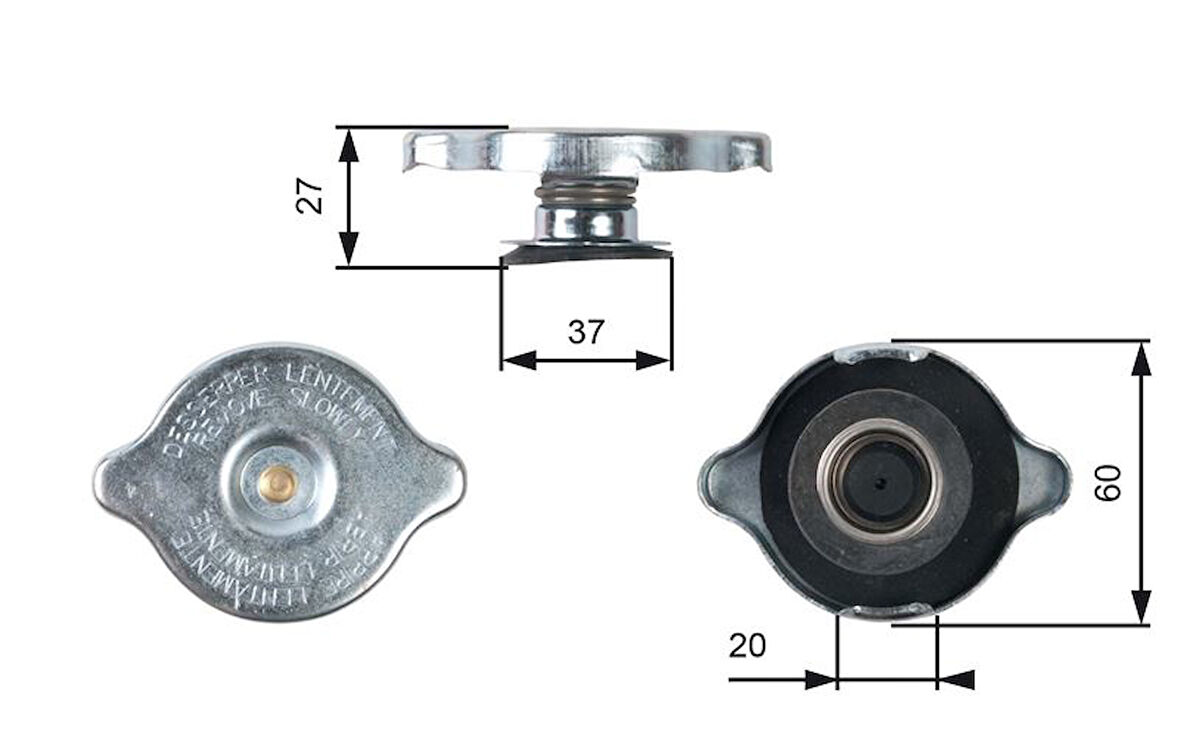 RADYATOR YEDEK SU DEPO KAPAGI MERCEDES W124 W201 W202 W210 W126 W140 W461 W463 W638 A1245000406