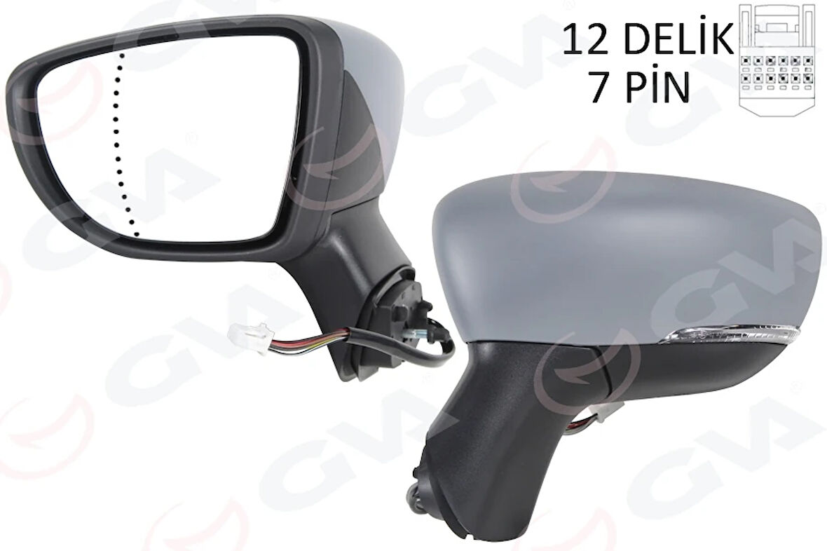 DIŞ DİKİZ AYNASI SOL ELETRİKLİ ISITMALI SİNYALLİ ASTARLI ASFERİK CAPTUR 2017 963028590R