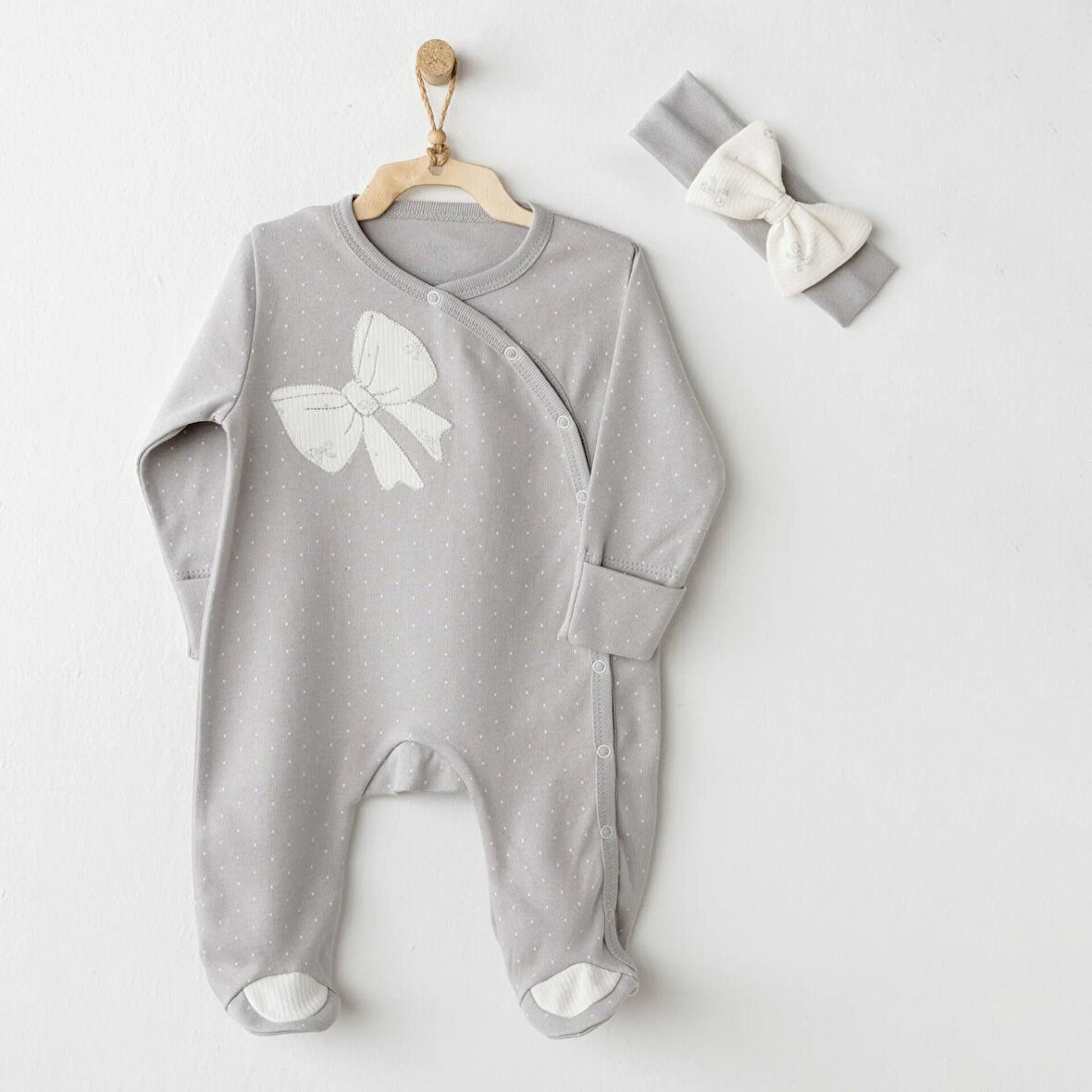 Andywawa AC26254 Baby Bow Bliss Tulum Takım Grey