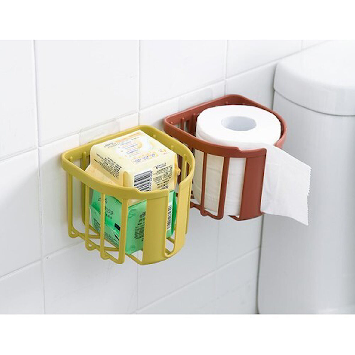 Yapışkanlı Çok Fonksiyonlu Banyo Organizeri BEYAZ