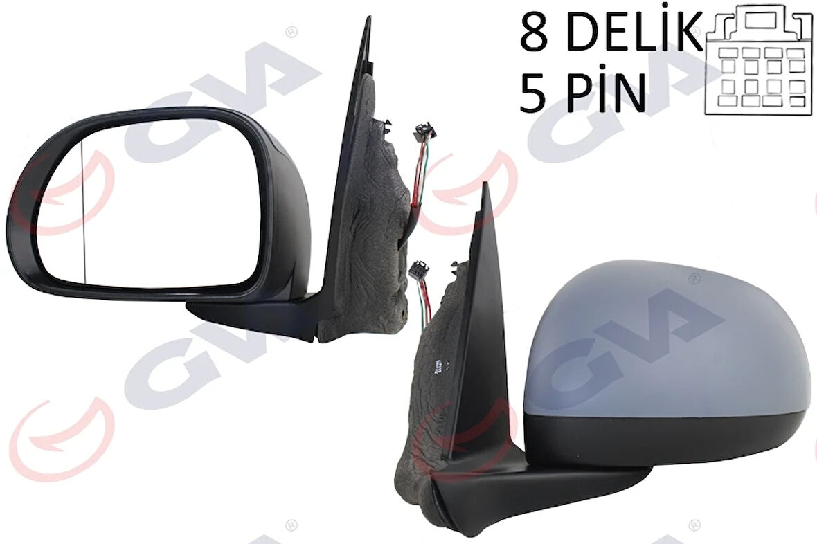 DIŞ DİKİZ AYNASI SOL 500 2012 ELEKTRİKLİ ISITMALI ASTARLI ASFERİK VM-670EHPAL 735564663 735558571