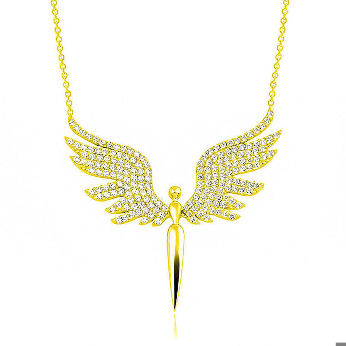 Gümüş Gold Mikail Meleği Kadın Kolye