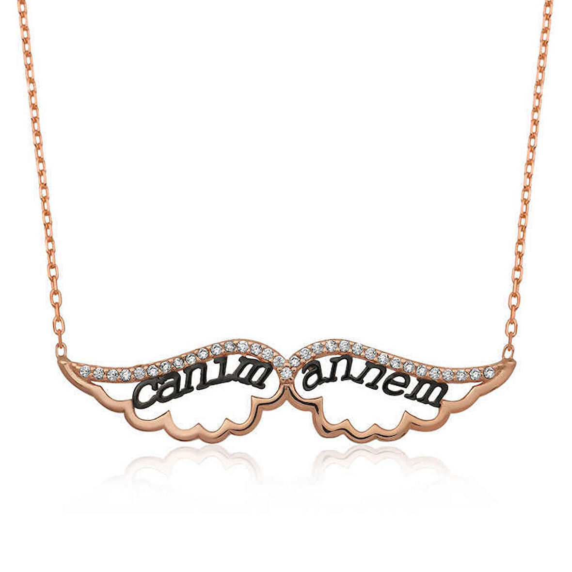 Gümüş Melek Canım Annem Kadın Kolye