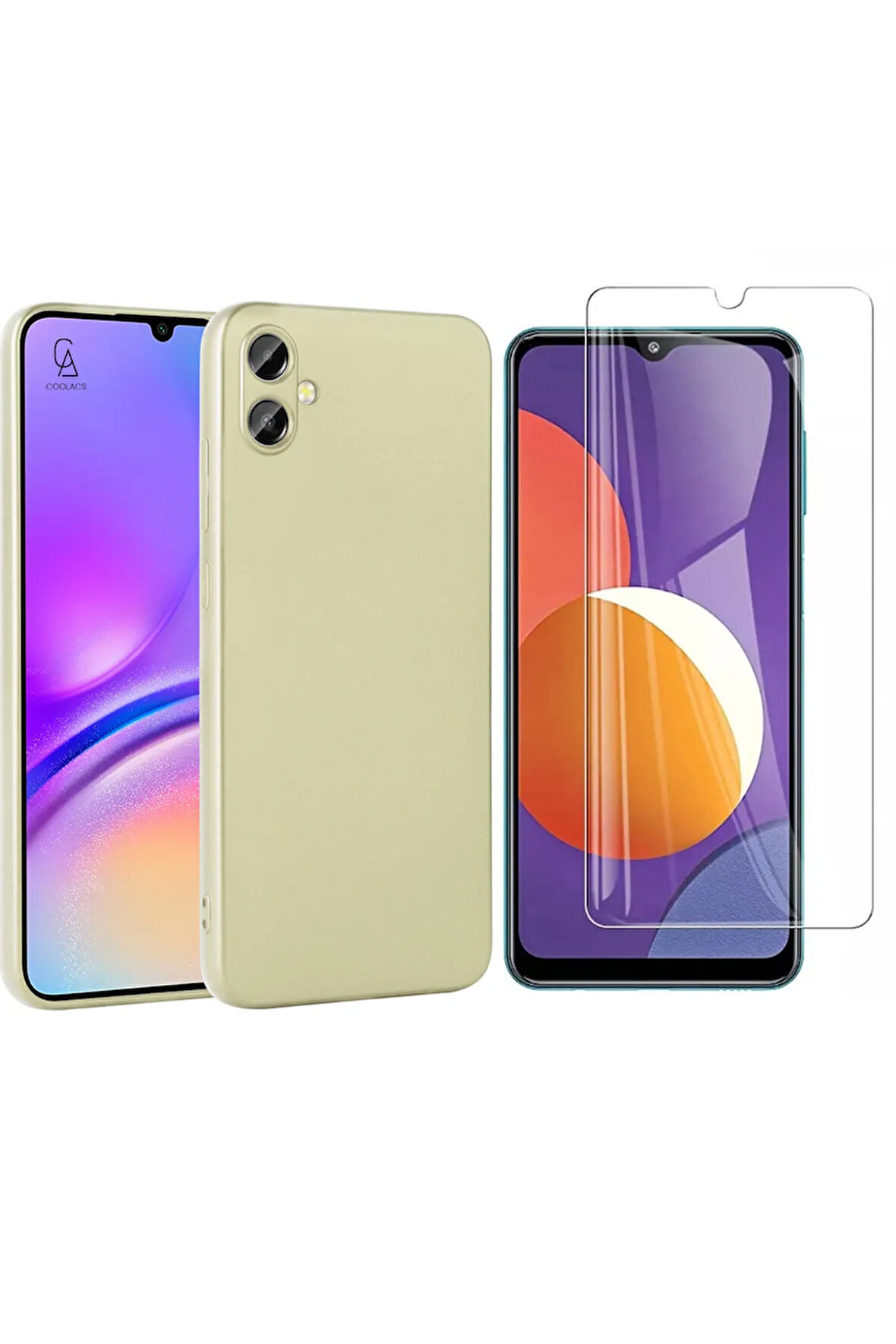 Samsung Galaxy A06 ile Uyumlu Kılıf Soft Yumuşak Telefon Kılıfı ve Temperli Cam Ekran Koruyucu