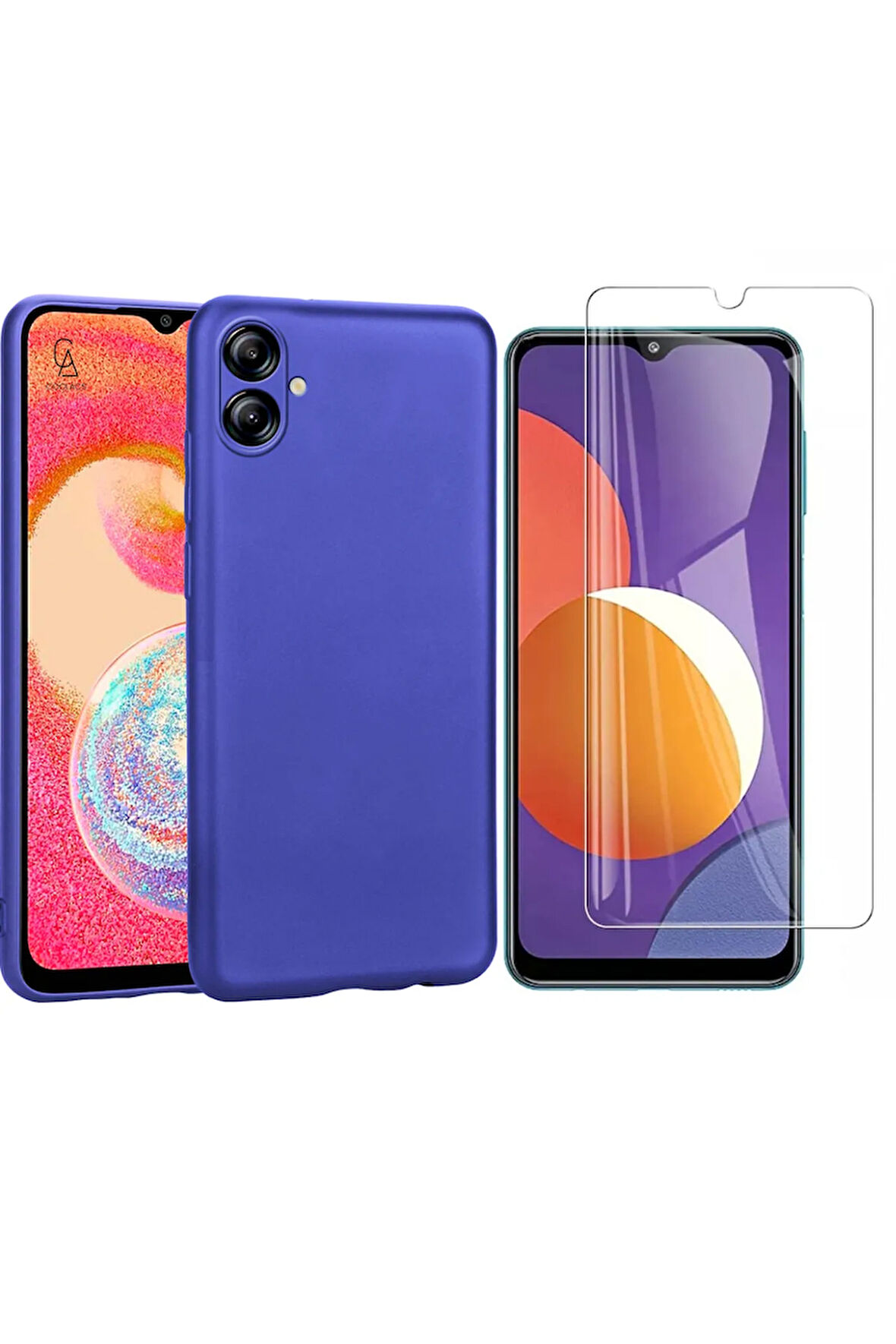 Samsung Galaxy A06 ile Uyumlu Kılıf Soft Yumuşak Telefon Kılıfı ve Temperli Cam Ekran Koruyucu