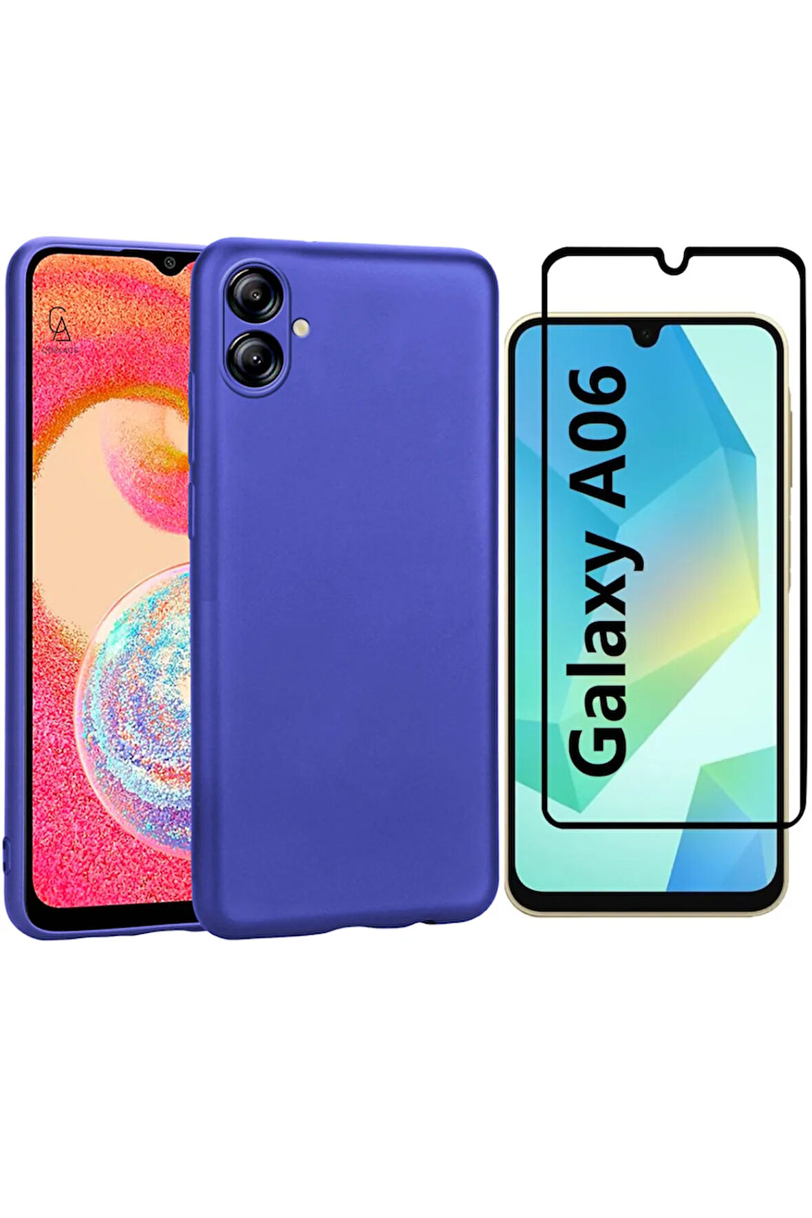 Samsung Galaxy A06 ile Uyumlu Telefon Kılıfı ve 5d Tam Kaplayan Cam Ekran Koruyucu