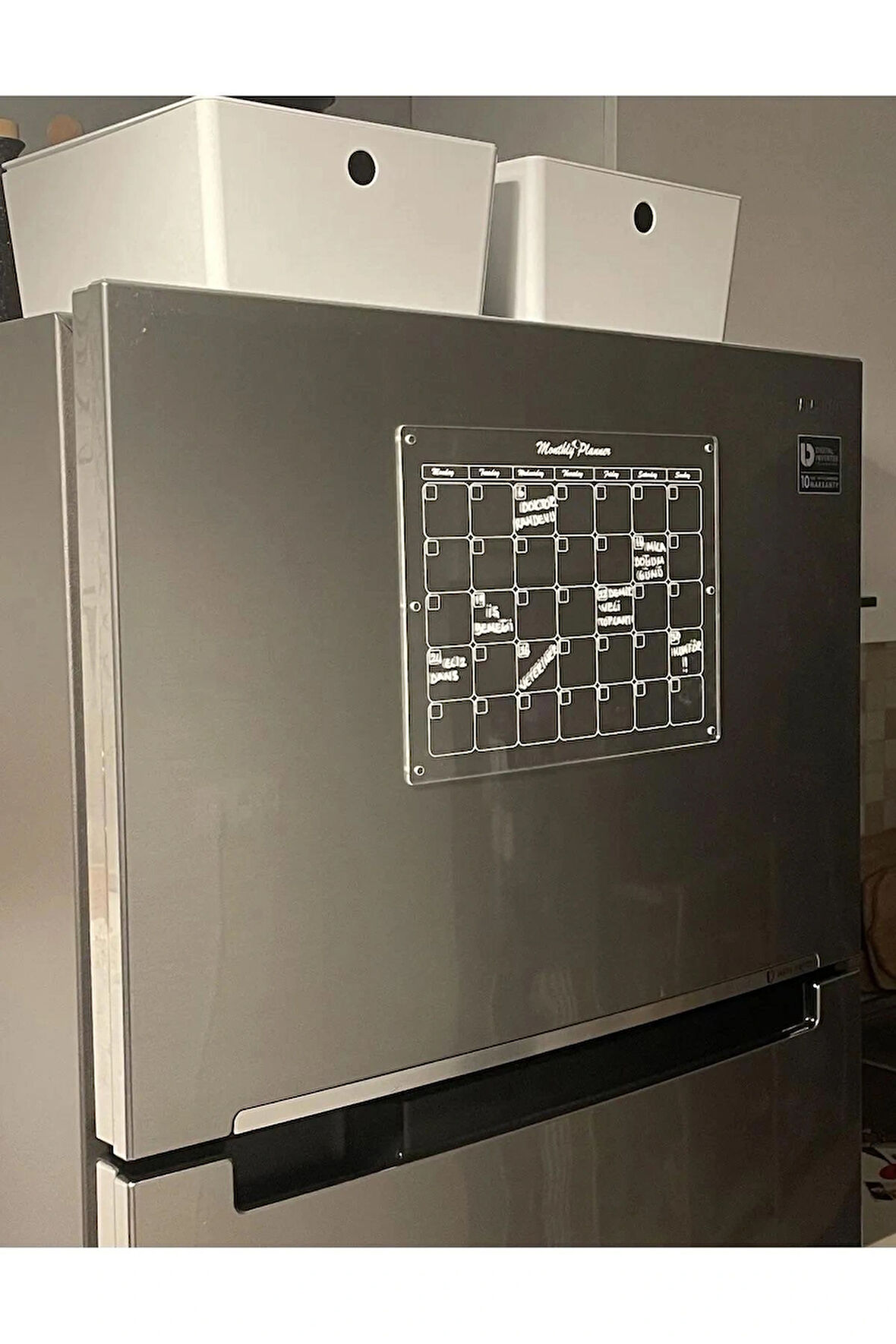 Mıknatıslı Aylık Planlayıcı Pano (Şeffaf - Beyaz Planner)