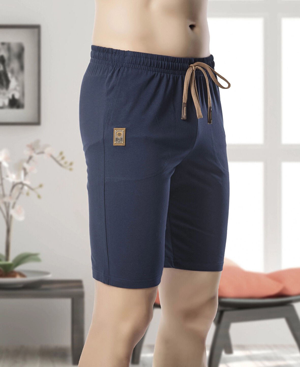 Kocabey 122B Erkek Battal Tek Şort - Lacivert - 4XL