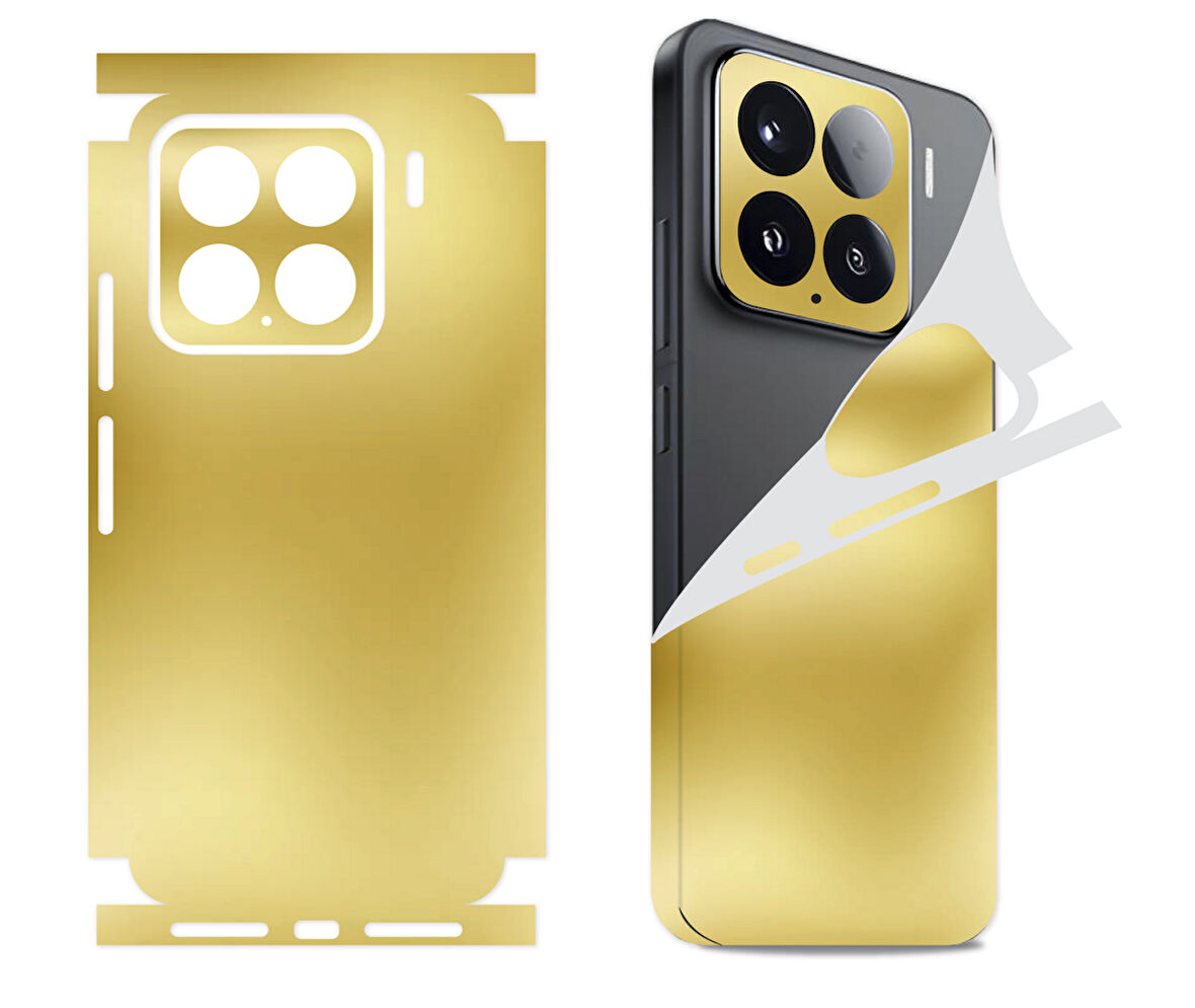 Xiaomi 15 Mi 15 için 360 full arka kaplama koruma sticker kılıfsız kullanım ALTIN