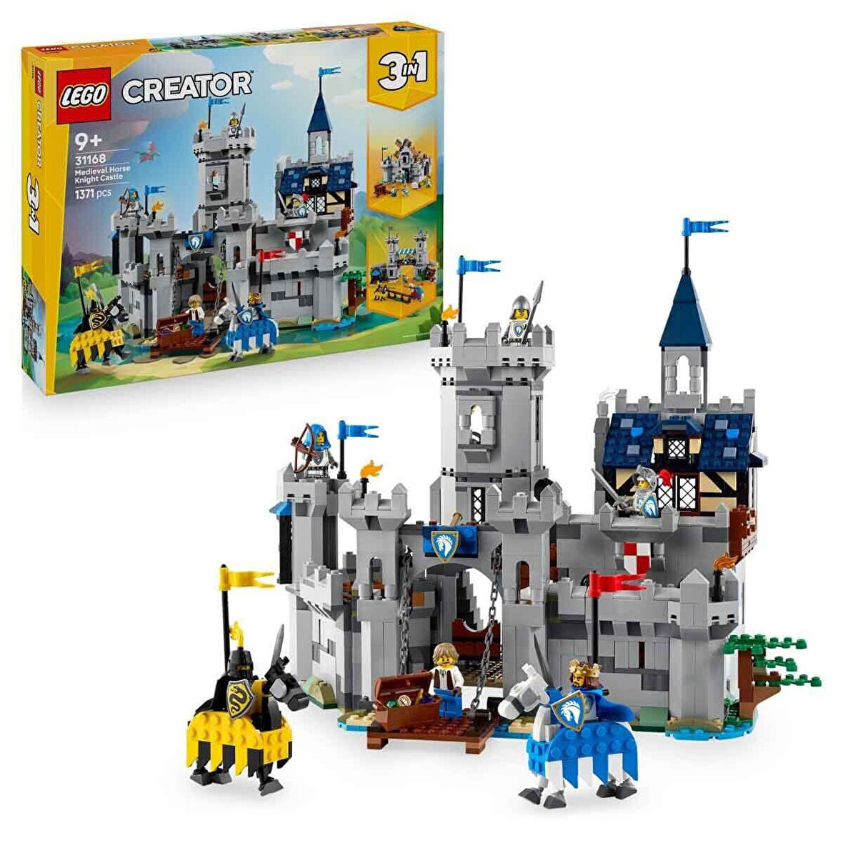 31168 Lego Creator 3in1 - Orta Çağ Atlı Şövalye Kalesi 1371 parça +9 yaş