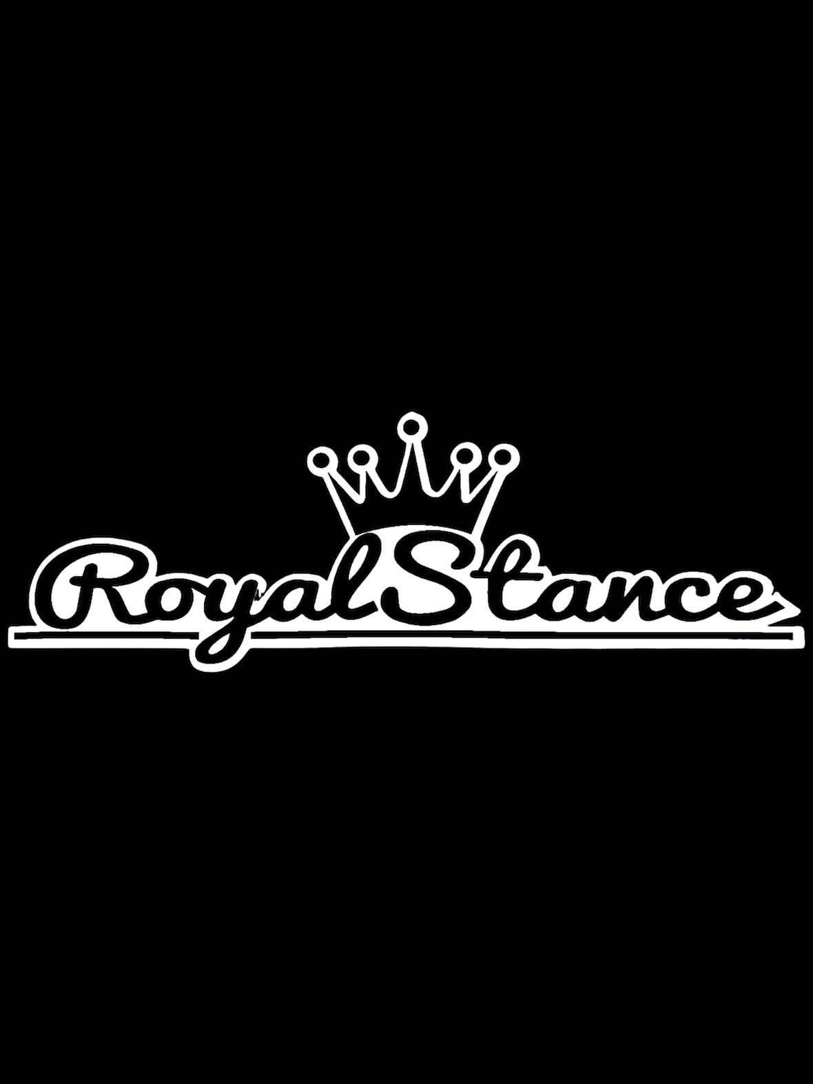 Royal Stance Yazılı Oto Sticker Siyah Beyaz 35x10 cm