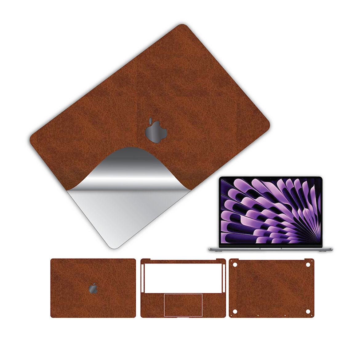 Macbook pro 13 inç 2020 m1 işlemci için 360 full kaplama koruma sticker çizilmez film kaplama TABA DERİ