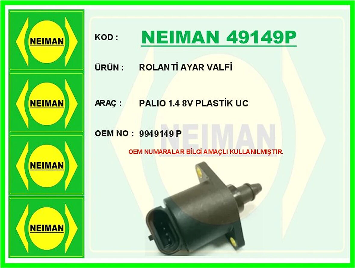 ROLANTİ AYAR VALFİ PALIO 1.4 85 PLASTİK UC 9949149P