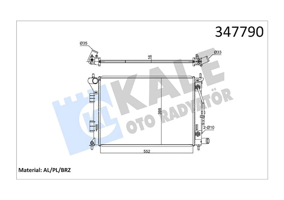 RADYATÖR AL/PL/BRZ 130 1.4I-1.6I-1.6GDI 2012 ELANTRA 2010KIA CERATO-CERATO KOUP-SOUL AT 25310310100 25310310101