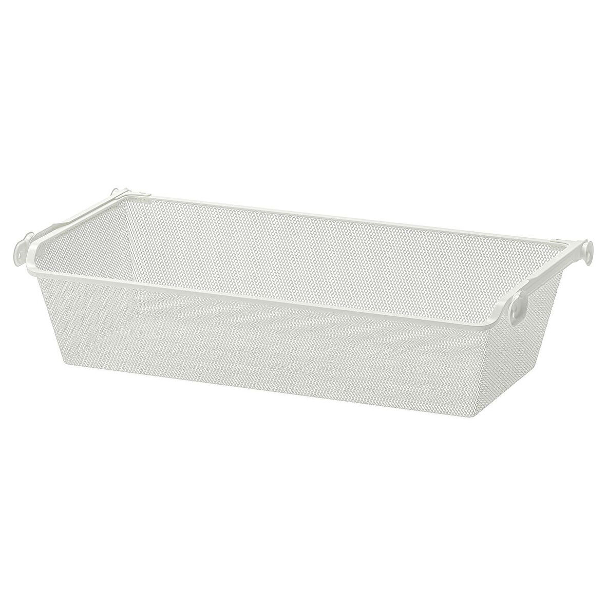 Raylı tel sepet, beyaz, 75x35 cm