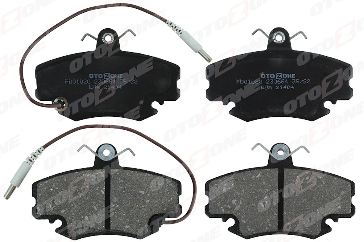 ÖN BALATA FİŞLİ RENAULT R9-R19-R21-CLIO I-2-MEGANE 1-TWINGO-LOGAN-SANDERO-SOLENZA GDB 400 7711130071 7701204833 WVA21404